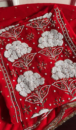 Load image into Gallery viewer, Women&#39;s Lakhnavi Handcrafted Viscose Georgette Chikankari Full Suit Material - HONC0203236
