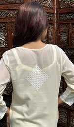 Load image into Gallery viewer, Women&#39;s Lucknowi Handcrafted Cotton Chikankari Kurti - HONC0225193
