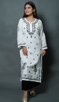 Samaira Mehreen Women's Lucknowi Handcrafted Cotton Chikankari Kurti - HONC0164442