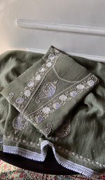 Load image into Gallery viewer, Shank Women's Lakhnavi Handcrafted Mul Chanderi Unstitched Kurta And Dupatta Set- HONC03148001