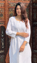 Load image into Gallery viewer, Farheen Women&#39;s Lucknowi Handcrafted Cotton Chikankari Kurti - HONC02450990
