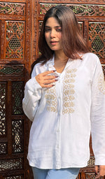 将图像加载到图库查看器中， Riyaa Women&#39;s Lakhnavi Handcrafted Modal Cotton Chikankari Top - HONC0248832
