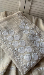 将图像加载到图库查看器中， Women&#39;s Lucknowi Handcrafted Tissue Chanderi  Chikankari Anarkali Dupatta Set- HONC0224136
