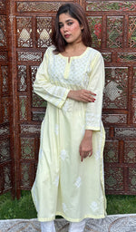 Load image into Gallery viewer, Falak Women&#39;s Lucknowi Handcrafted Cotton Chikankari Kurti - HONC0220643
