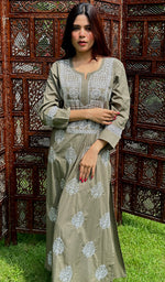 Load image into Gallery viewer, Women&#39;s Lucknowi Handcrafted Cotton Chikankari Kurti - HONC0234321
