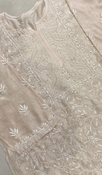 将图像加载到图库查看器中， Sabiya  Women&#39;s Lakhnavi Handcrafted Chanderi Silk Chikankari Unstitched Kurti Fabric - HONC0222901

