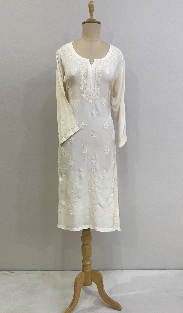 Women's Lucknowi Handcrafted Muslin Chikankari Kurti - HONC0227285