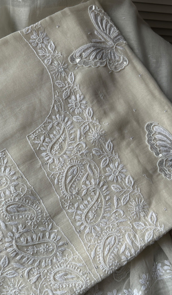 Titlee Women's Lakhnavi Handcrafted Mul Chanderi Kurta And Dupatta Set - HONC0233861