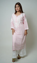 将图像加载到图库查看器中， Zeba Women&#39;s Lucknowi Handcrafted Modal Cotton Chikankari Kurti - HONC0166550
