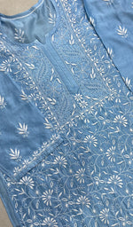 将图像加载到图库查看器中， Sabiya Women&#39;s Lakhnavi Handcrafted Chanderi Silk Chikankari Unstitched Kurti Fabric - HONC0222904
