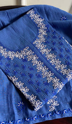 将图像加载到图库查看器中， Saziya Women&#39;s Lakhnavi Handcrafted Mul Chanderi Semi - Stitched Kurta And Dupatta Set - HONC0243858
