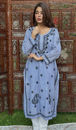 Load image into Gallery viewer, Women&#39;s Lucknowi Handcrafted Cotton Chikankari Kurti - HONC0229718
