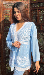 将图像加载到图库查看器中， Alshifa Women&#39;s Lakhnavi Handcrafted Modal Cotton Chikankari Top - HONC0246790
