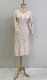 Load image into Gallery viewer, Women&#39;s Lucknowi Handcrafted Muslin Chikankari Kurti - HONC0227288
