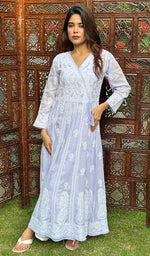 Load image into Gallery viewer, Abisha Women&#39;s Lucknowi Handcrafted Cotton Chikankari Angrakha - HONC02328433
