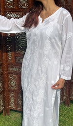 Load image into Gallery viewer, Women&#39;s Lucknowi Handcrafted Cotton Chikankari Kurti - HONC0202023
