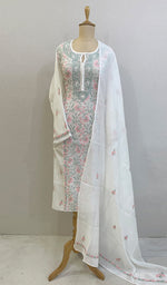 Load image into Gallery viewer, Women&#39;s Lakhnavi Handcrafted Mul Chanderi Semi - Stitched Kurta And Dupatta Set - HONC0233315
