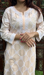 将图像加载到图库查看器中， Ansara Women&#39;s Lucknowi Handcrafted Cotton Chikankari Kurti - HONC0221386
