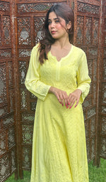 Load image into Gallery viewer, Women&#39;s Lucknowi Handcrafted Muslin Chikankari Kurti - HONC0229242
