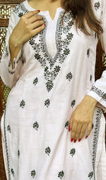 Load image into Gallery viewer, Women&#39;s Lucknowi Handcrafted Cotton Chikankari Kurti - HONC0164404
