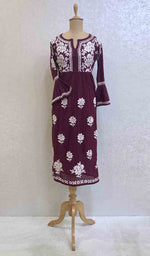 将图像加载到图库查看器中， Women&#39;s Lucknowi Handcrafted Cotton Chikankari Dress - HONC060130
