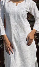 将图像加载到图库查看器中， Women&#39;s Lucknowi Handcrafted Cotton Chikankari Kurti - HONC0245099
