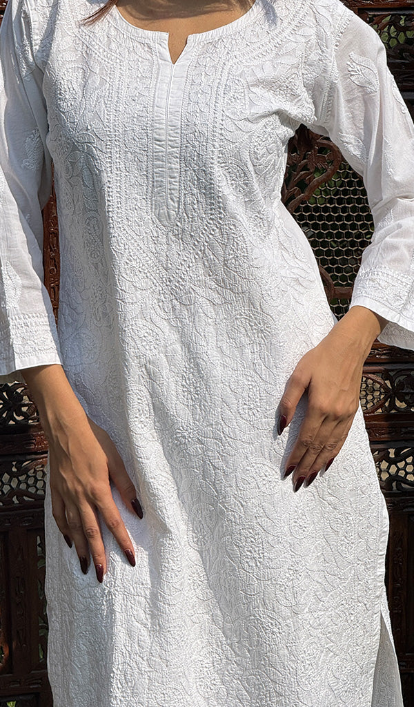 Women's Lucknowi Handcrafted Cotton Chikankari Kurti - HONC0245099