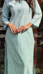 将图像加载到图库查看器中， Farheen Women&#39;s Lucknowi Handcrafted Cotton Chikankari Kurti - HONC0245087
