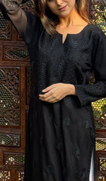 Load image into Gallery viewer, Women&#39;s Lucknowi Handcrafted Cotton Chikankari Kurti - HONC0232156
