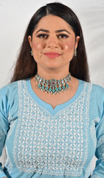 Women's Lucknowi Handcrafted Cotton Chikankari Kurti - HONC0135319