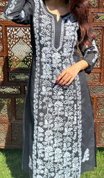 将图像加载到图库查看器中， Naira Women&#39;s Lucknowi Handcrafted Cotton Chikankari Kurti - HONC0197064
