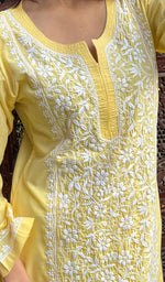 Load image into Gallery viewer, Iqra Women&#39;s Lucknowi Handcrafted Cotton Chikankari Kurti - HONC0161245
