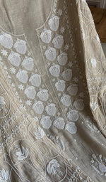 将图像加载到图库查看器中， Women&#39;s Lucknowi Handcrafted Tissue Chanderi  Chikankari Anarkali Dupatta Set- HONC0224136
