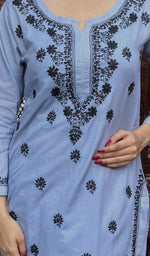 将图像加载到图库查看器中， Women&#39;s Lucknowi Handcrafted Cotton Chikankari Kurti - HONC0229718
