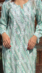 Load image into Gallery viewer, Ruhee Women&#39;s Lucknowi Handcrafted  Modal  Cotton Chikankari Kurti - HONC0168436
