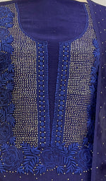 Load image into Gallery viewer, Women&#39;s Lucknowi Handcrafted Pure Organza Silk Chikankari Kurta Dupatta Set - HONC0231305
