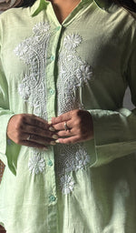 Load image into Gallery viewer, Vaani Women&#39;s Lucknowi Handcrafted Slub Cotton Chikankari Top - HONC0308312
