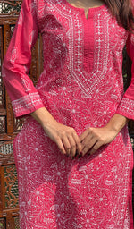 将图像加载到图库查看器中， Farheen Women&#39;s Lucknowi Handcrafted Cotton Chikankari Kurti - HONC0245086
