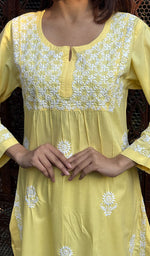 将图像加载到图库查看器中， Falak  Women&#39;s Lucknowi Handcrafted Cotton Chikankari Kurti - HONC0220788
