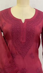 Load image into Gallery viewer, Zakiya Women&#39;s Lucknowi Handcrafted Muslin Chikankari Kurti - HONC0225702
