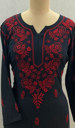 Load image into Gallery viewer, Women&#39;s Lucknowi Handcrafted Modal Cotton Chikankari Kurti - HONC0108047