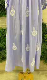 将图像加载到图库查看器中， Neha Women&#39;s Lucknowi Handcrafted Modal Cotton Chikankari Angrakha Dress - HONC0102821
