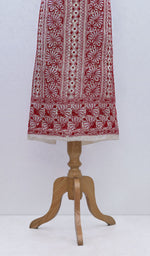 Load image into Gallery viewer, Women&#39;s Lakhnavi Handcrafted Silk Chikankari Unstitched Kurti Fabric  - Honc0109221