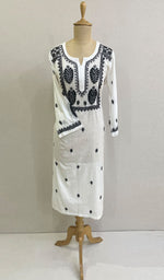 Load image into Gallery viewer, Zeenat Women&#39;s Lucknowi Handcrafted Cotton Chikankari Kurti - HONC0171358
