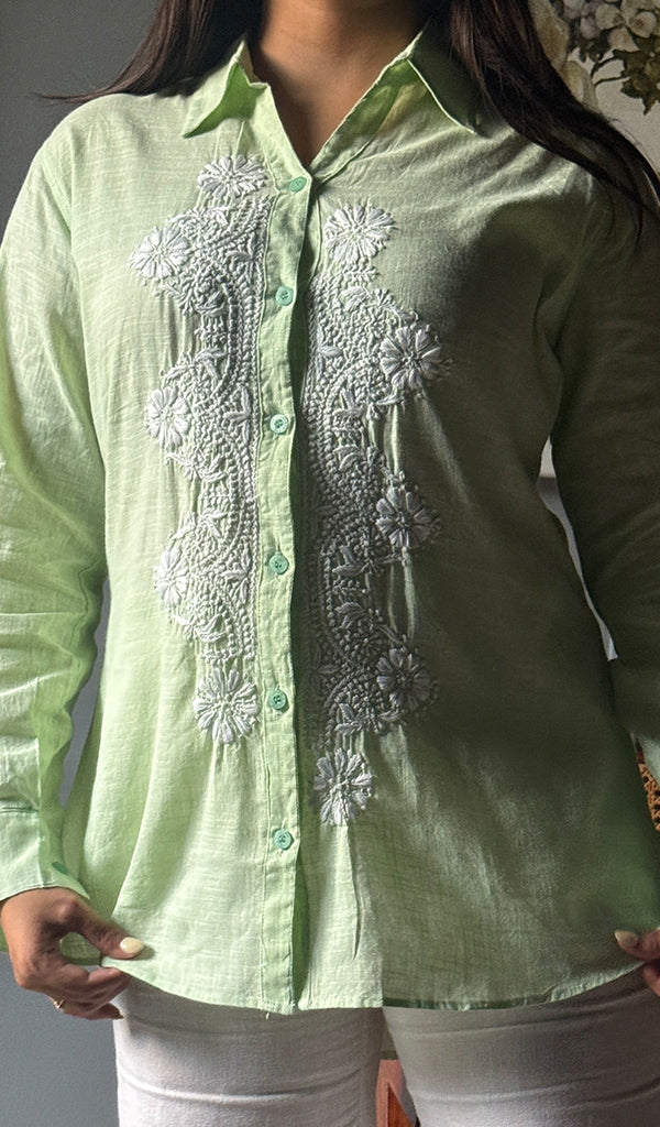 Vaani Women's Lucknowi Handcrafted Slub Cotton Chikankari Top - HONC0308312