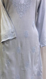 Load image into Gallery viewer, Faiza Women&#39;s Lucknowi Handcrafted Modal Cotton Chikankari Kurti - HONC0225859
