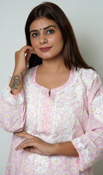 将图像加载到图库查看器中， Zeba Women&#39;s Lucknowi Handcrafted Modal Cotton Chikankari Kurti - HONC0166550
