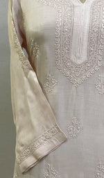 Load image into Gallery viewer, Women&#39;s Lucknowi Handcrafted Muslin Chikankari Kurti - HONC0227288
