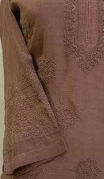 Load image into Gallery viewer, Women&#39;s Lucknowi Handcrafted Muslin Chikankari Kurti - HONC0225708
