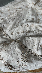 Load image into Gallery viewer, Women&#39;s Lucknowi Handcrafted Viscose Georgette Chikankari Anarkali and Dupatta Set- HONC0304388
